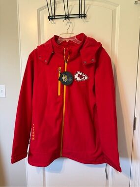 NFL Red Jacket with Black NFL Shield Patch